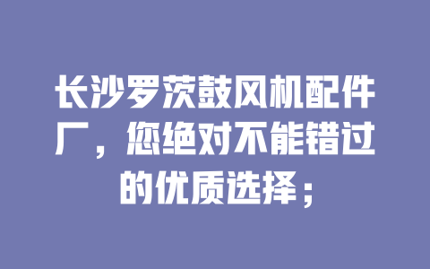 長(zhǎng)沙羅茨鼓風(fēng)機(jī)配件廠，您絕對(duì)不能錯(cuò)過(guò)的優(yōu)質(zhì)選擇； 一