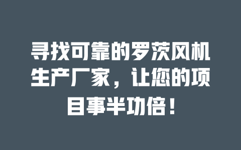 尋找可靠的羅茨風(fēng)機(jī)生產(chǎn)廠家，讓您的項(xiàng)目事半功倍！ 一